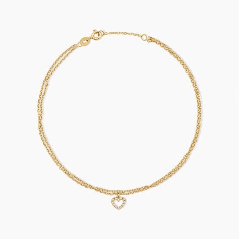 Cha&icirc;ne De Cheville Salome Argent Dor&eacute; A L'Or 750/1000 Oxyde De Zirconium - Cha&icirc;nes de cheville Femme | Histoire d&rsquo;Or