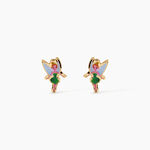 Boucles D'Oreilles Puces Feerie Argent Dor&eacute; A L'Or 750/1000 - Boucles d'oreilles fantaisie Enfant | Histoire d&rsquo;Or