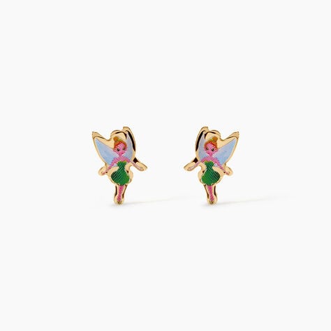 Boucles D'Oreilles Puces Feerie Argent Dor&eacute; A L'Or 750/1000 - Boucles d'oreilles fantaisie Enfant | Histoire d&rsquo;Or