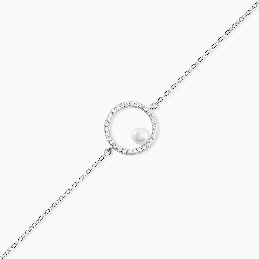 Bracelet Marthe Argent Blanc Perle De Culture Et Oxyde De Zirconium - Bracelets Femme | Histoire d&rsquo;Or