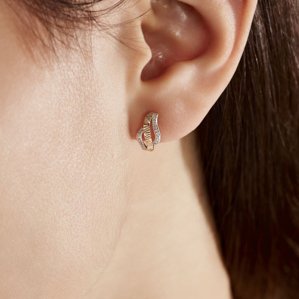 Boucles D'oreilles Puces Bathilde Or Jaune Diamant - Clous d'oreilles Femme | Histoire d’Or