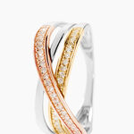 Bague Sabera Or Tricolore Diamant - Bagues avec pierre Femme | Histoire d&rsquo;Or