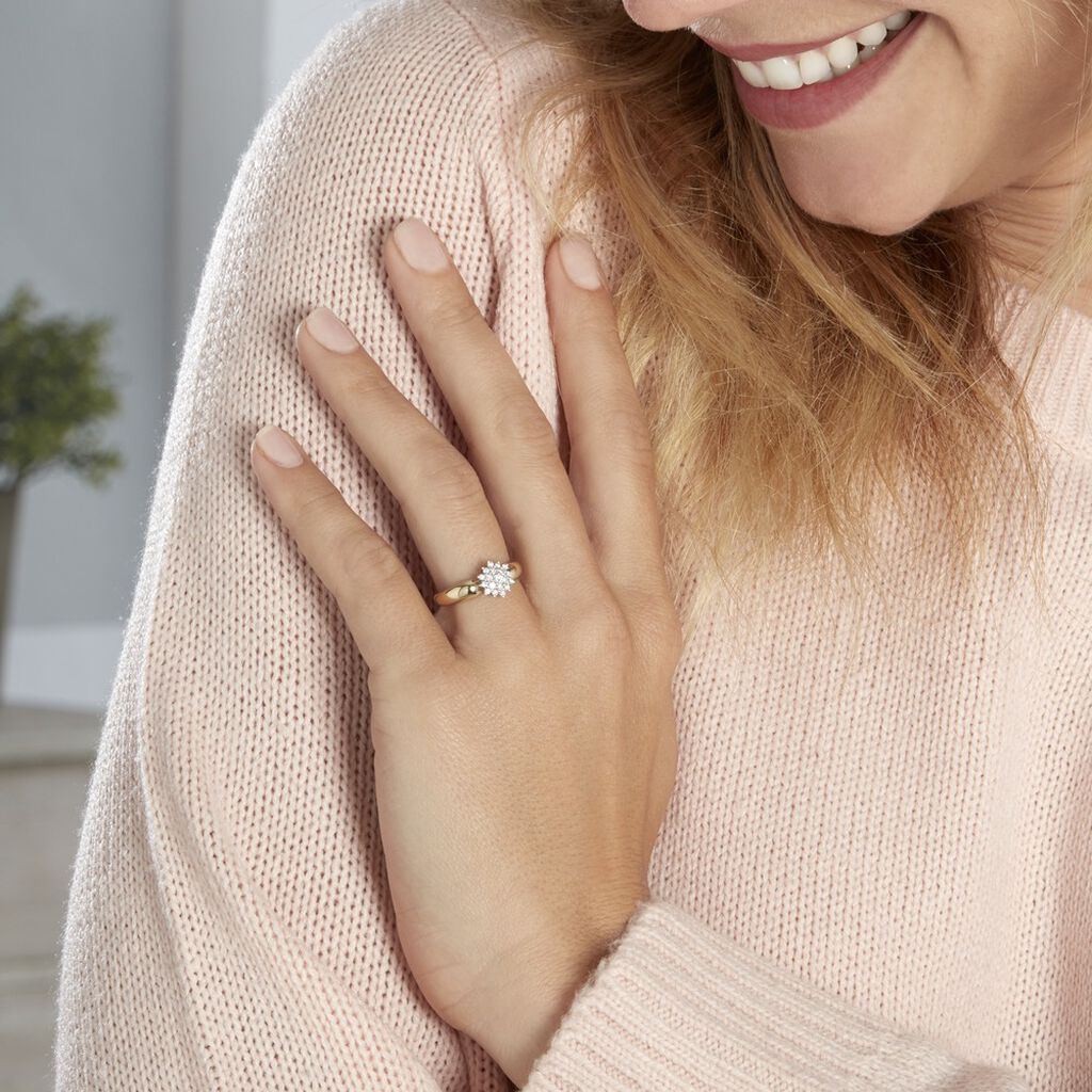 Bague Chou Or Jaune Diamant - Bagues avec pierre Femme | Histoire d’Or