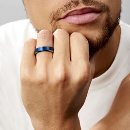 Bague Acier Bleu Jaydon - Bagues fantaisie Homme | Histoire d’Or