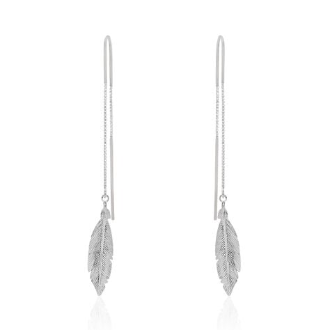 Boucles D'oreilles Pendantes Euriell Argent Blanc - Boucles d'oreilles fantaisie Femme | Histoire d&rsquo;Or