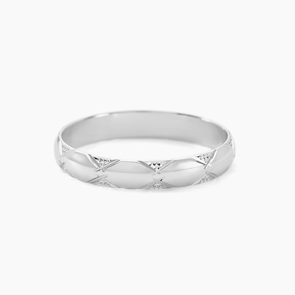 Alliance Harmonie Demi Jonc Classique Or Blanc - Alliances Famille | Histoire d’Or