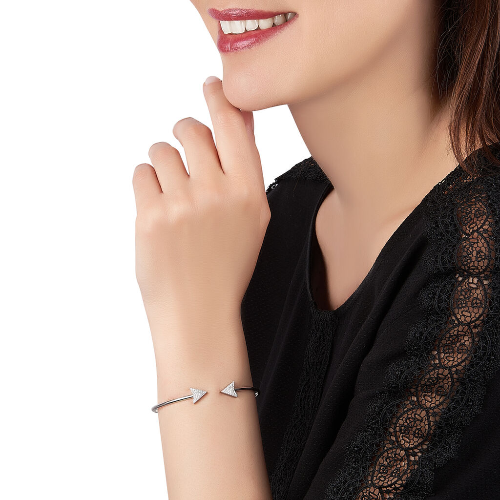 Bracelet Jonc Deva Argent Blanc Oxyde De Zirconium - Bracelets fantaisie Femme | Histoire d’Or