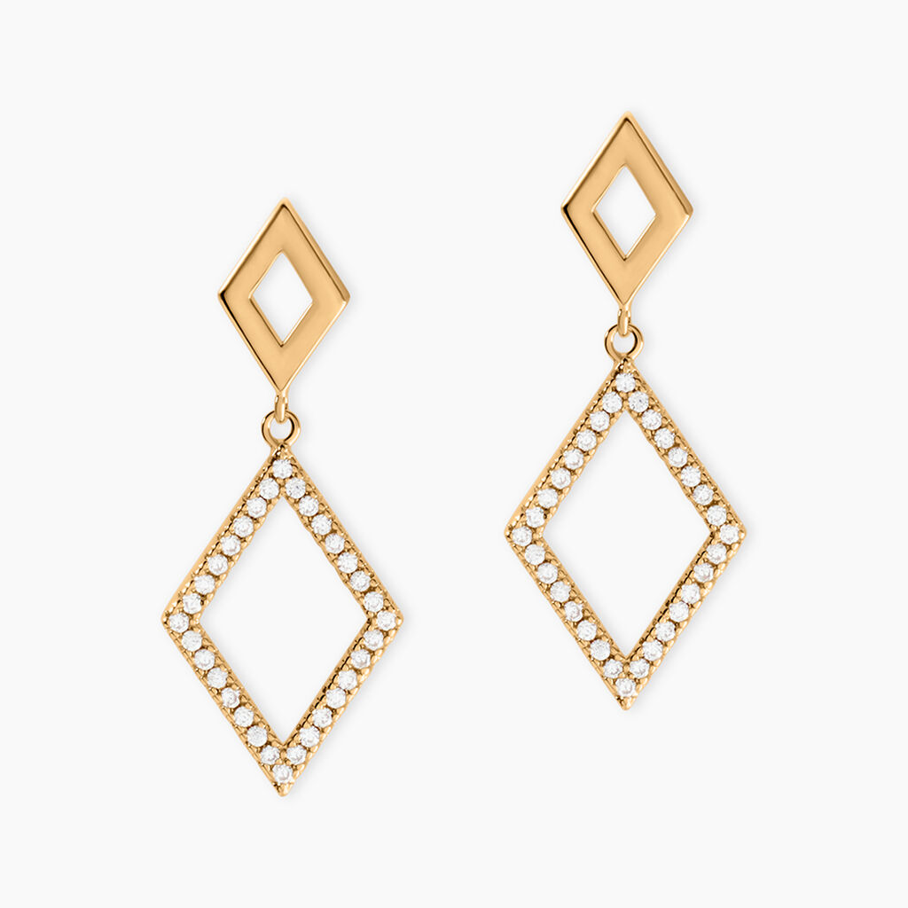 Boucles D'oreilles Brody Plaqu&eacute; Or Jaune Oxydes De Zirconium - Boucles d'oreilles fantaisie Femme | Histoire d&rsquo;Or