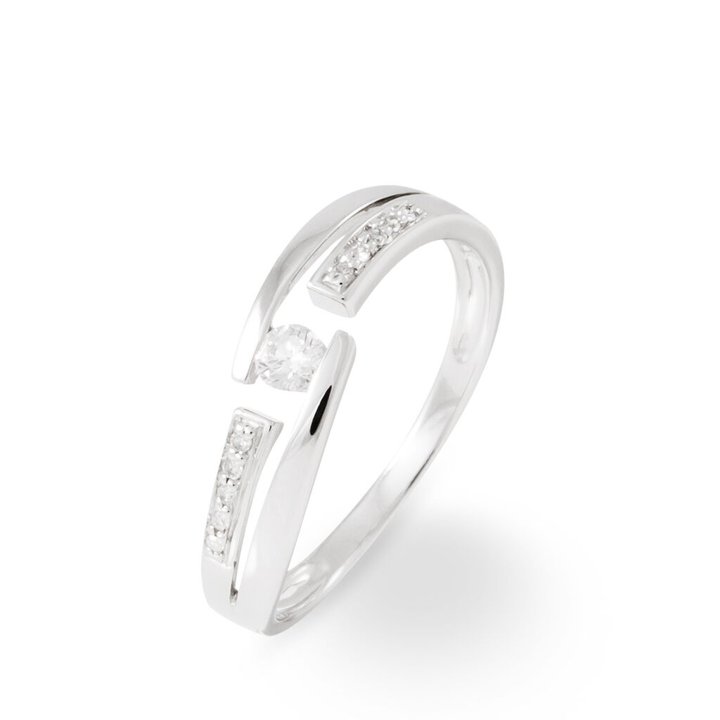 Bague Solitaire Elisa Or Blanc Diamant - Bagues solitaires Femme | Histoire d&rsquo;Or