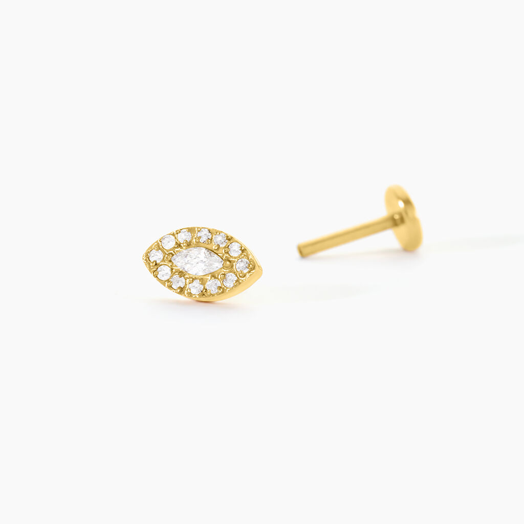 Piercing Zilia Acier Jaune Oxyde De Zirconium - Piercings d'oreilles Femme | Histoire d&rsquo;Or