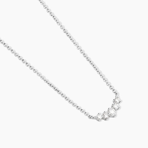 Collier Elinore Argent Blanc Oxyde De Zirconium - Colliers fantaisie Femme | Histoire d&rsquo;Or