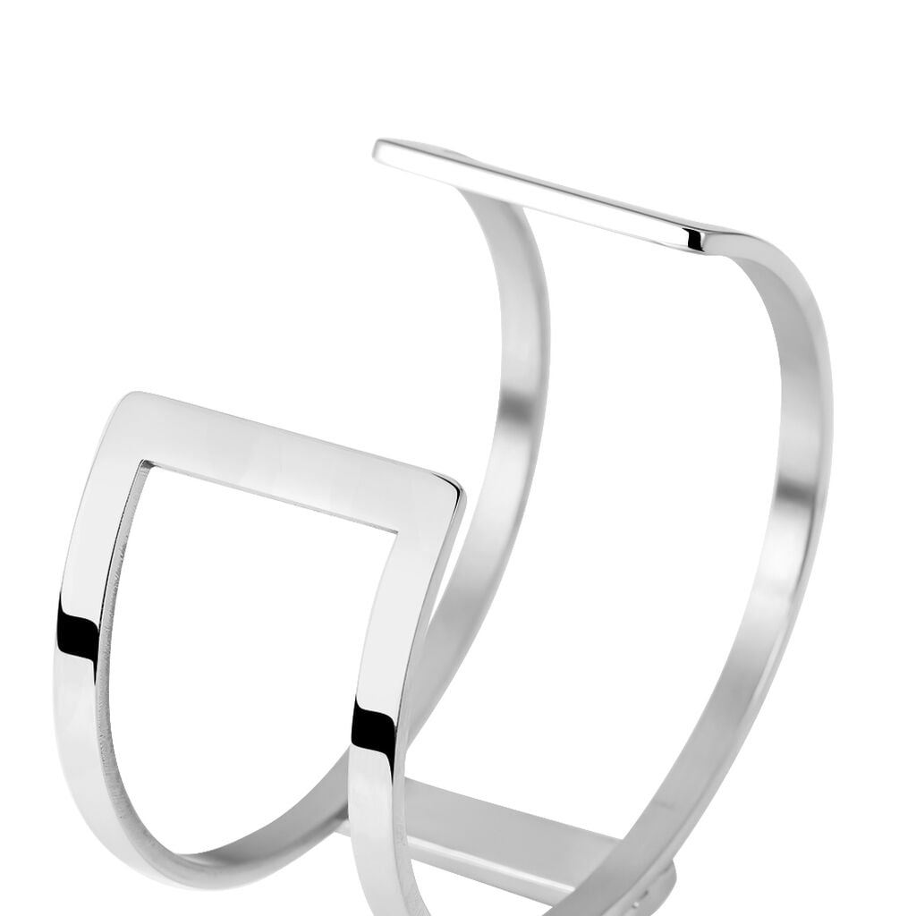 Bracelet Jonc Merylie Acier Blanc Pierre De Synthese - Bracelets joncs Femme | Histoire d&rsquo;Or