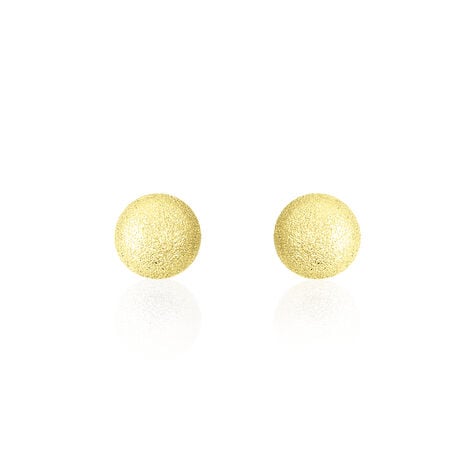 Boucles D'oreilles Puces Fidelia Boule Sablee Or Jaune - Clous d'oreilles Femme | Histoire d&rsquo;Or