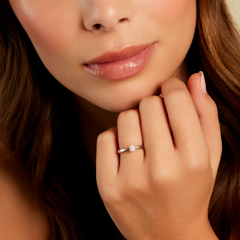 Bague Iris Platine Blanc Diamant - Bagues solitaires Femme | Histoire d&rsquo;Or