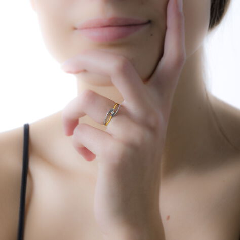 Bague Solitaire Diamond Or Bicolore Diamant - Bagues solitaires Femme | Histoire d’Or