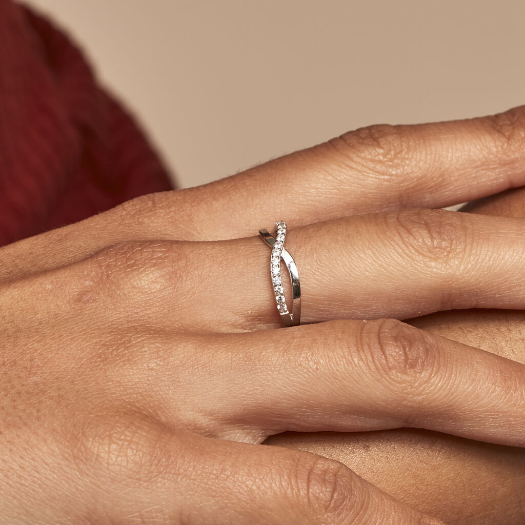 Bague Kassandre Argent Blanc Oxyde De Zirconium - Bagues avec pierre Femme | Histoire d’Or