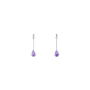 Boucles D'oreilles Pendantes Goutte Or Blanc Amethyste