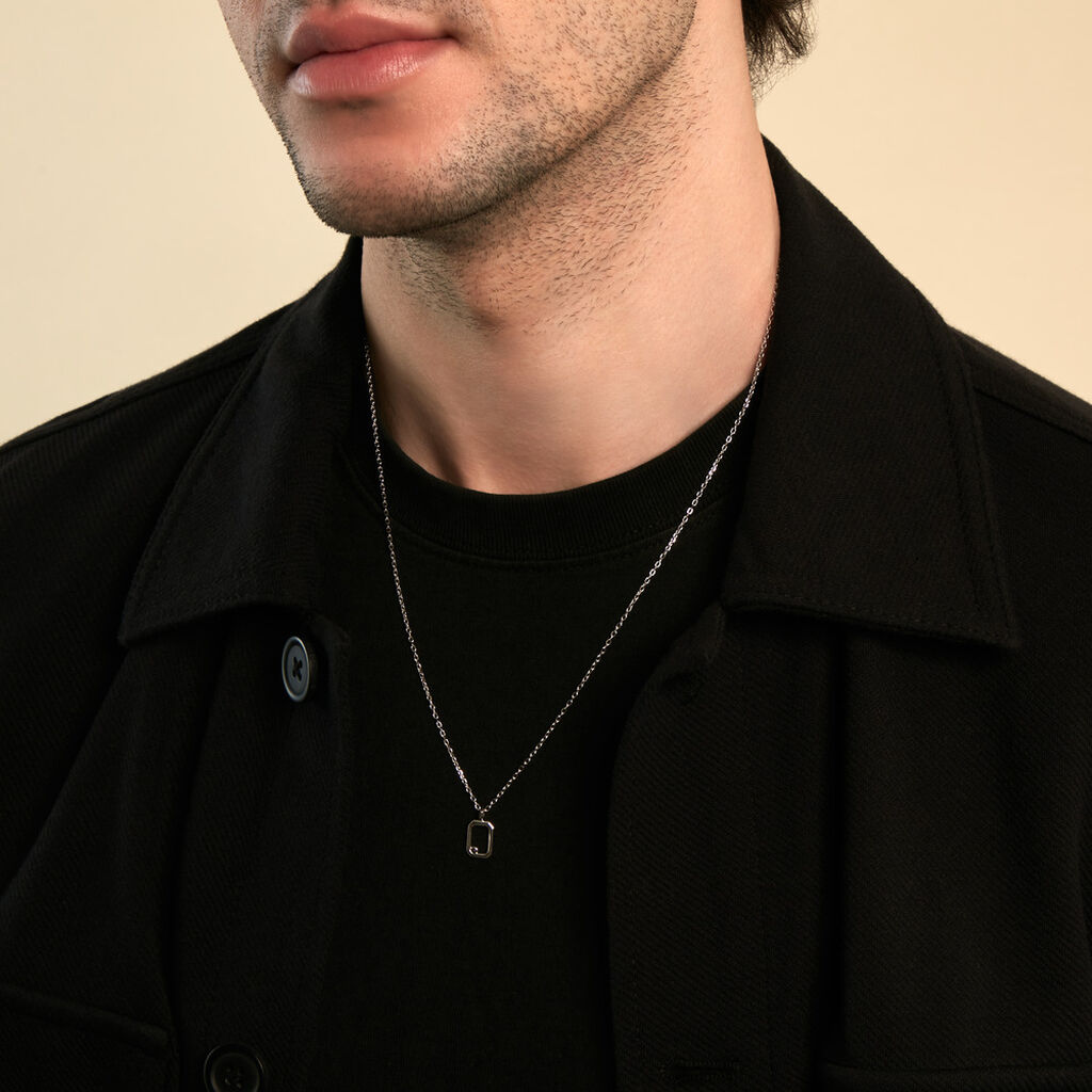Collier Harmony Argent Blanc - Colliers fantaisie Homme | Histoire d&rsquo;Or