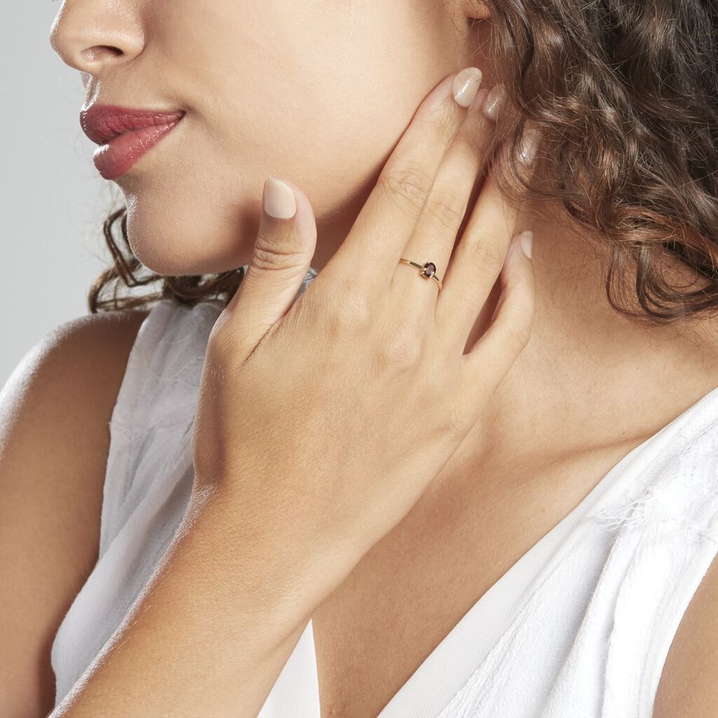 Solitaire Or Jaune Lily Quartz - Bagues solitaires Femme | Histoire d’Or