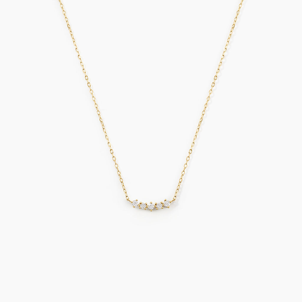 Collier Matleena Or Jaune Diamant Synthétique