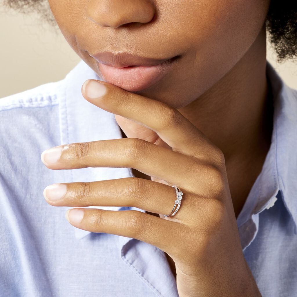 Bague Edwige Or Blanc Oxyde De Zirconium - Bagues solitaires Femme | Histoire d’Or