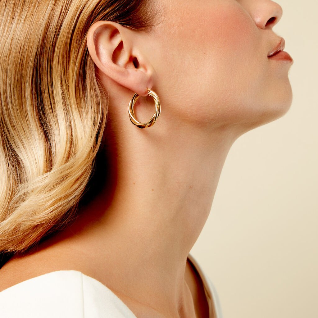 Collier Tegan Or Jaune - Boucles d'oreilles créoles Femme | Histoire d’Or