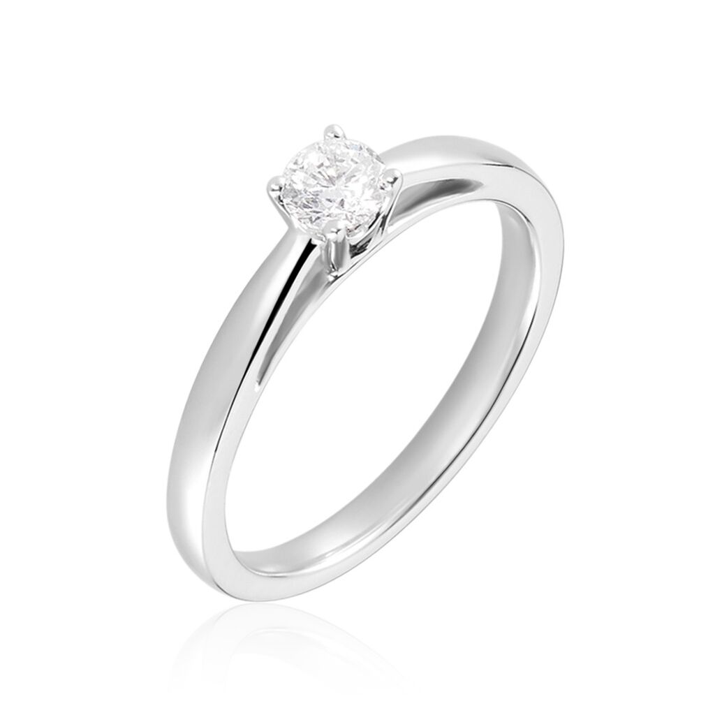 Bague Solitaire Iris Or Blanc Diamant - Bagues solitaires Femme | Histoire d’Or