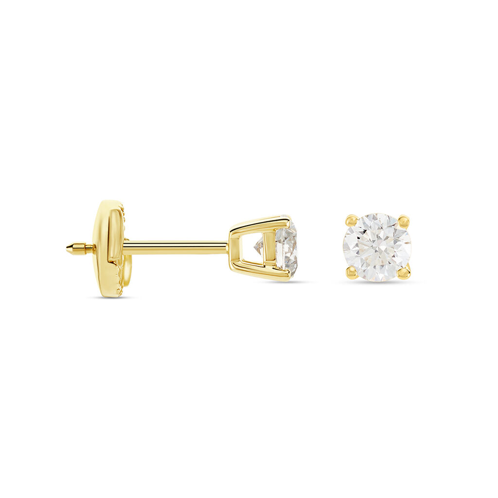 Boucles D'oreilles Puces Or Jaune Aphrodite Diamants - Clous d'oreilles Femme | Histoire d’Or