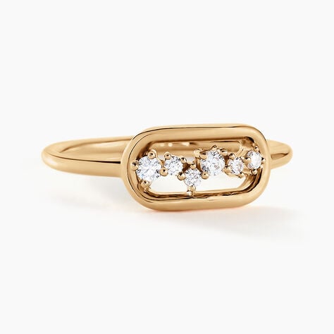 Bague Infinitude Plaqu&eacute; Or Dor&eacute; Oxyde De Zirconium - Bagues avec pierre Femme | Histoire d&rsquo;Or