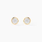 Boucles D'oreilles Puces Lane Or Jaune Strass - Clous d'oreilles Enfant | Histoire d&rsquo;Or
