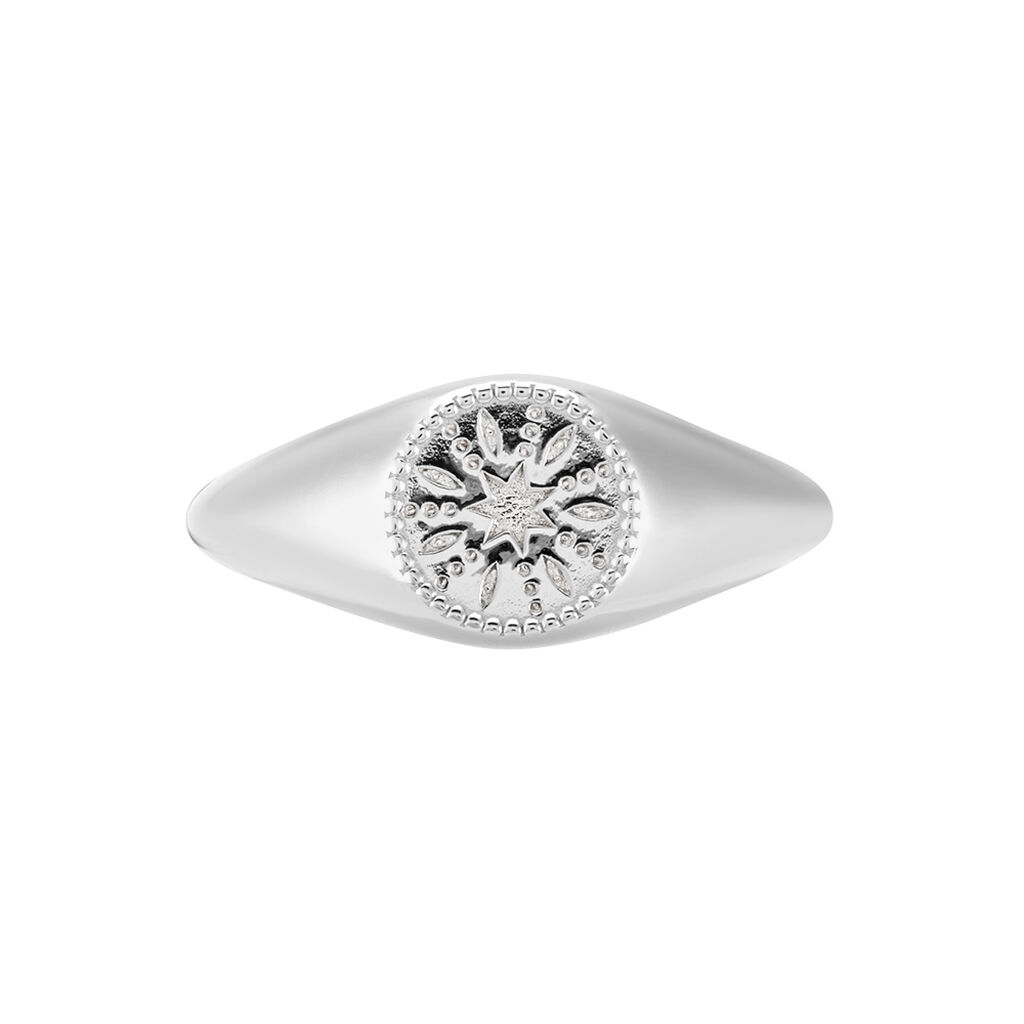 Chevalière Jima Argent Blanc - Chevalières Femme | Histoire d’Or