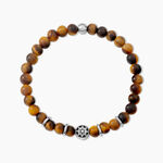 Bracelet Acier Huguesi Boules Oeil De Tigre - Bracelets Homme | Histoire d&rsquo;Or