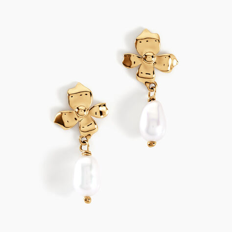 Boucles D'oreilles Pendantes Audley Or Jaune Perle De Culture - Boucles d'oreilles pendantes Femme | Histoire d’Or