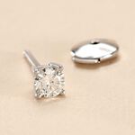 Boucle D'oreille Puce Unitaire Victoria Or Blanc Diamant - Clous d'oreilles Famille | Histoire d&rsquo;Or