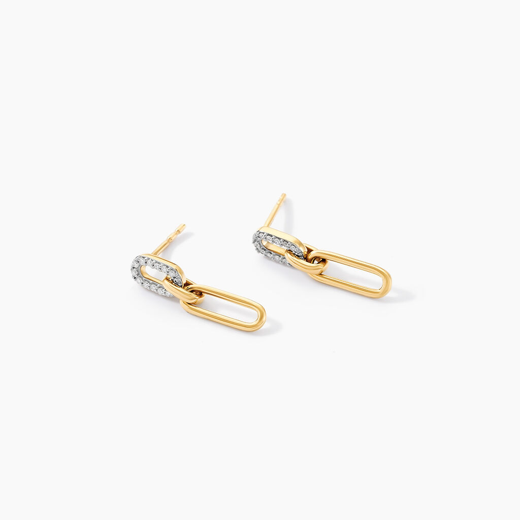 Boucles D'oreilles Pendantes Infinite Love Or Jaune Diamant - Boucles d'oreilles pendantes Femme | Histoire d’Or