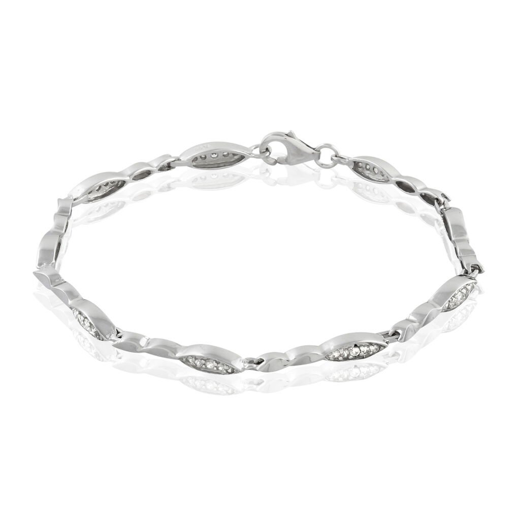 bracelet evy argent blanc oxyde de zirconium
