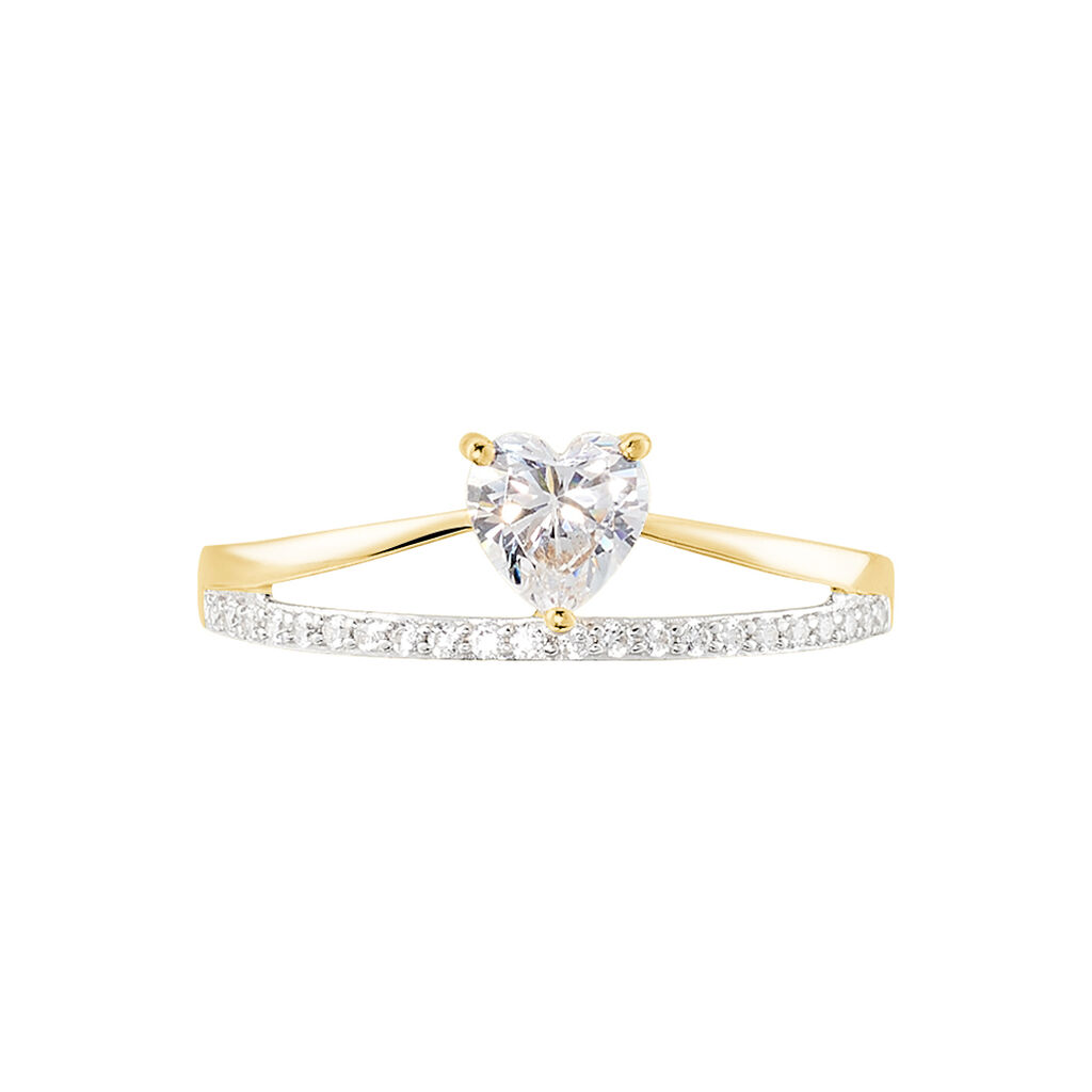 Bague Mohira Or Jaune Oxyde De Zirconium - Bagues avec pierre Femme | Histoire d’Or
