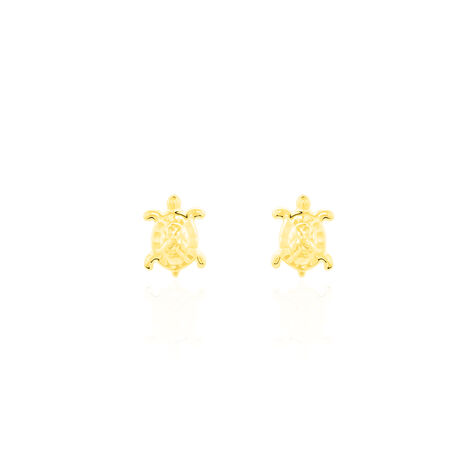 Boucles D'oreilles Puces Almahae Tortue Or Jaune - Clous d'oreilles Femme | Histoire d’Or