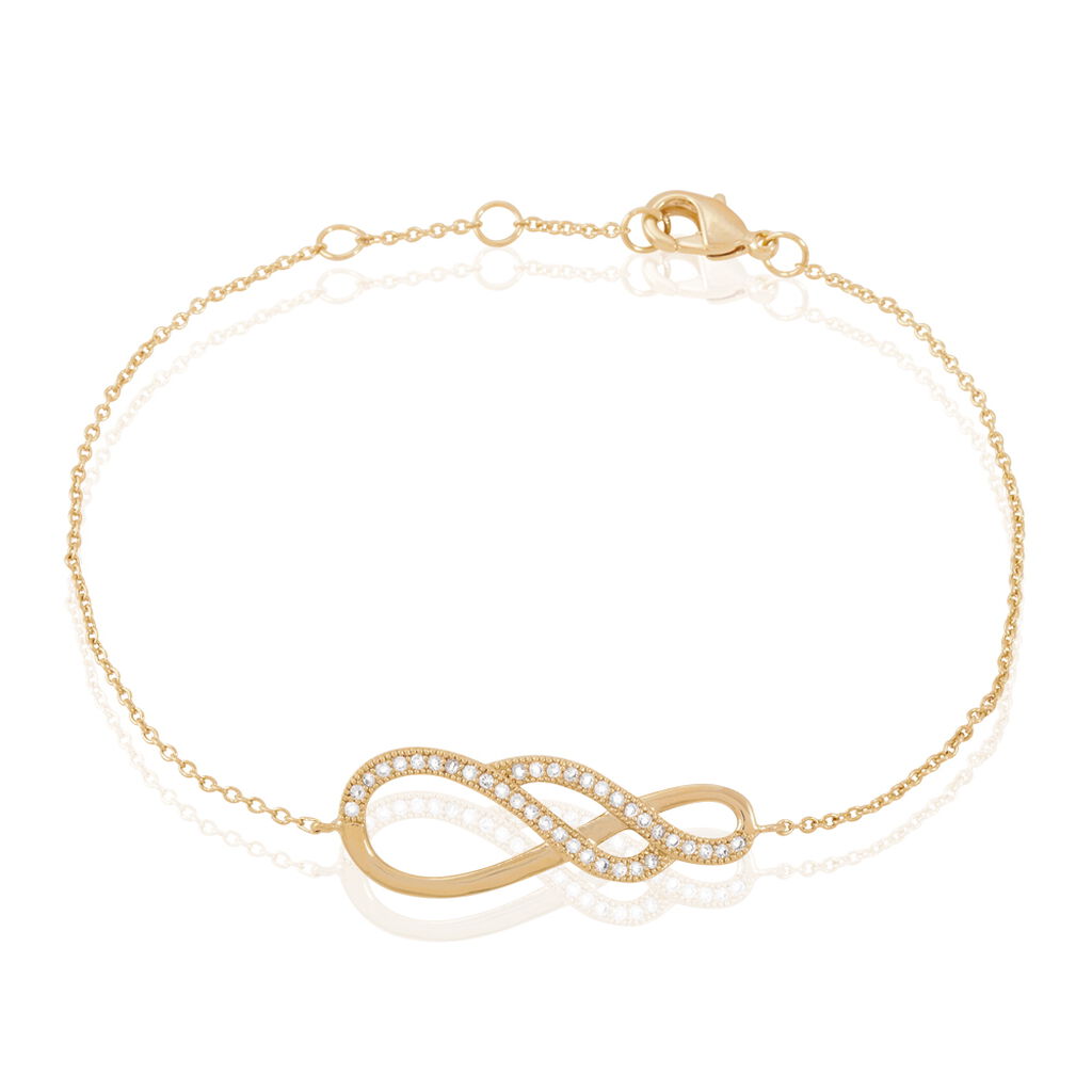 Bracelet Rajah Plaqué Or Jaune Oxyde De Zirconium