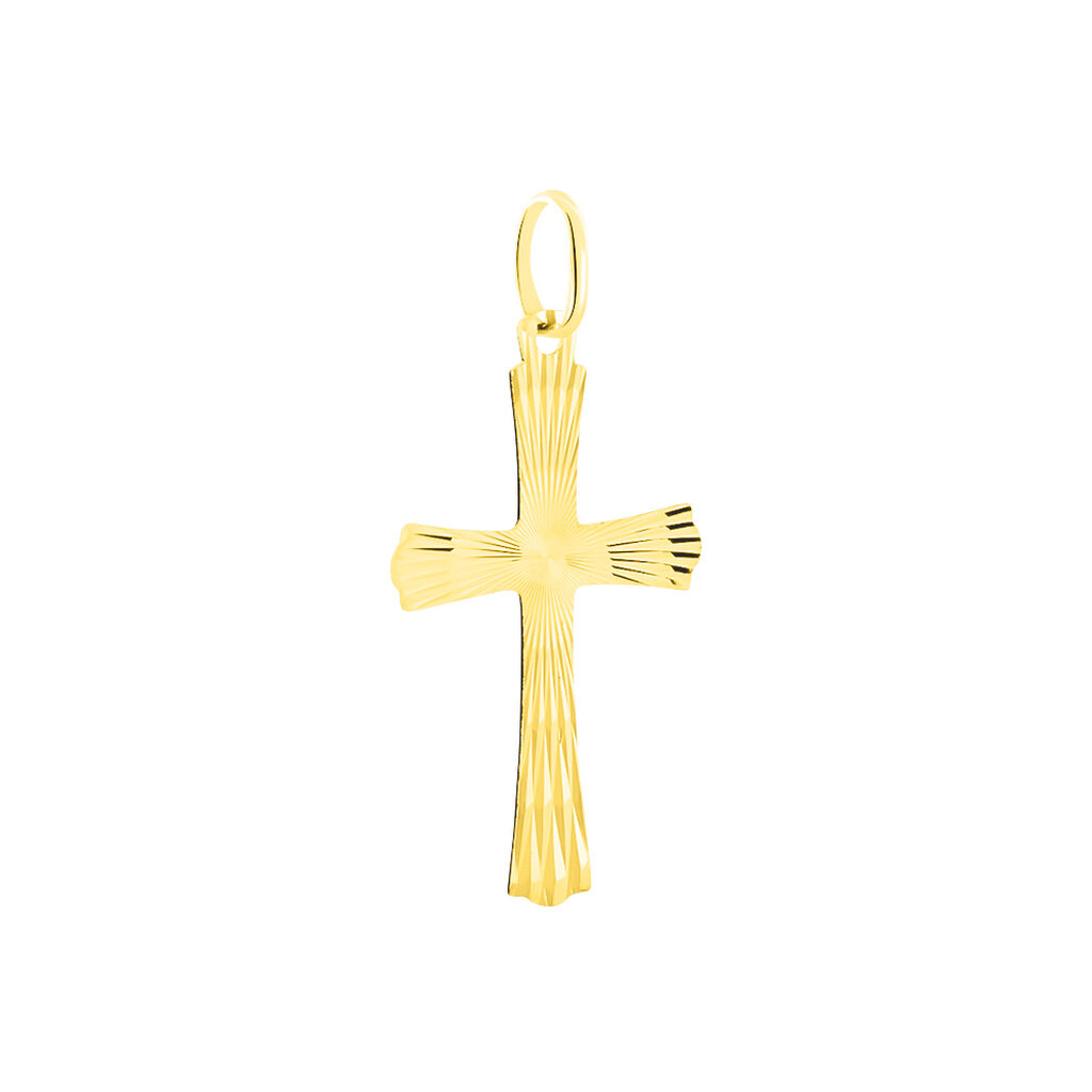 Pendentif Benny Croix Ciselee Or Jaune - Pendentifs Baptême Famille | Histoire d’Or