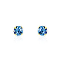 Boucles D'oreilles Puces daria Serti Griffe 3 Or Jaune Oxyde
