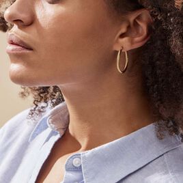 Créoles Acier Doré Pascau - Boucles d'oreilles créoles Femme | Histoire d’Or