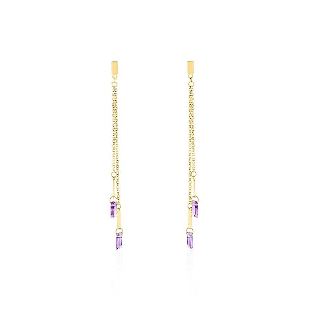 Bijoux D'oreilles Lavender Or Jaune Améthyste - Boucles d'oreilles pendantes Femme | Histoire d’Or