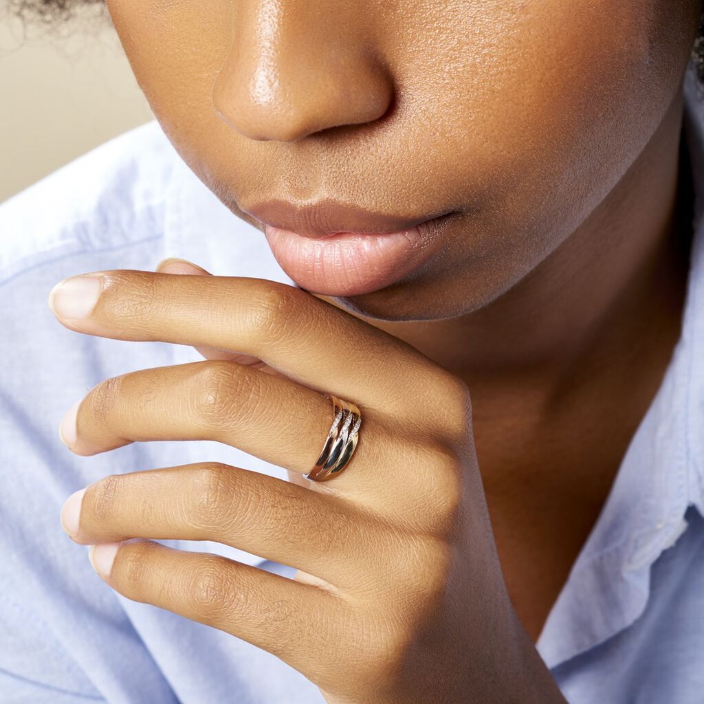 Bague Nesibe Or Tricolore Diamant - Bagues avec pierre Femme | Histoire d’Or