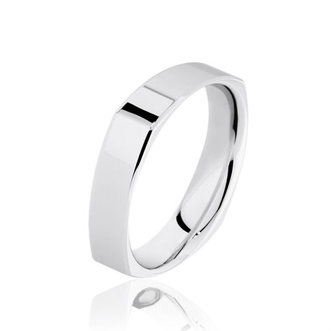 Alliance Carree Polie Or Blanc - Alliances Unisex | Histoire d&rsquo;Or