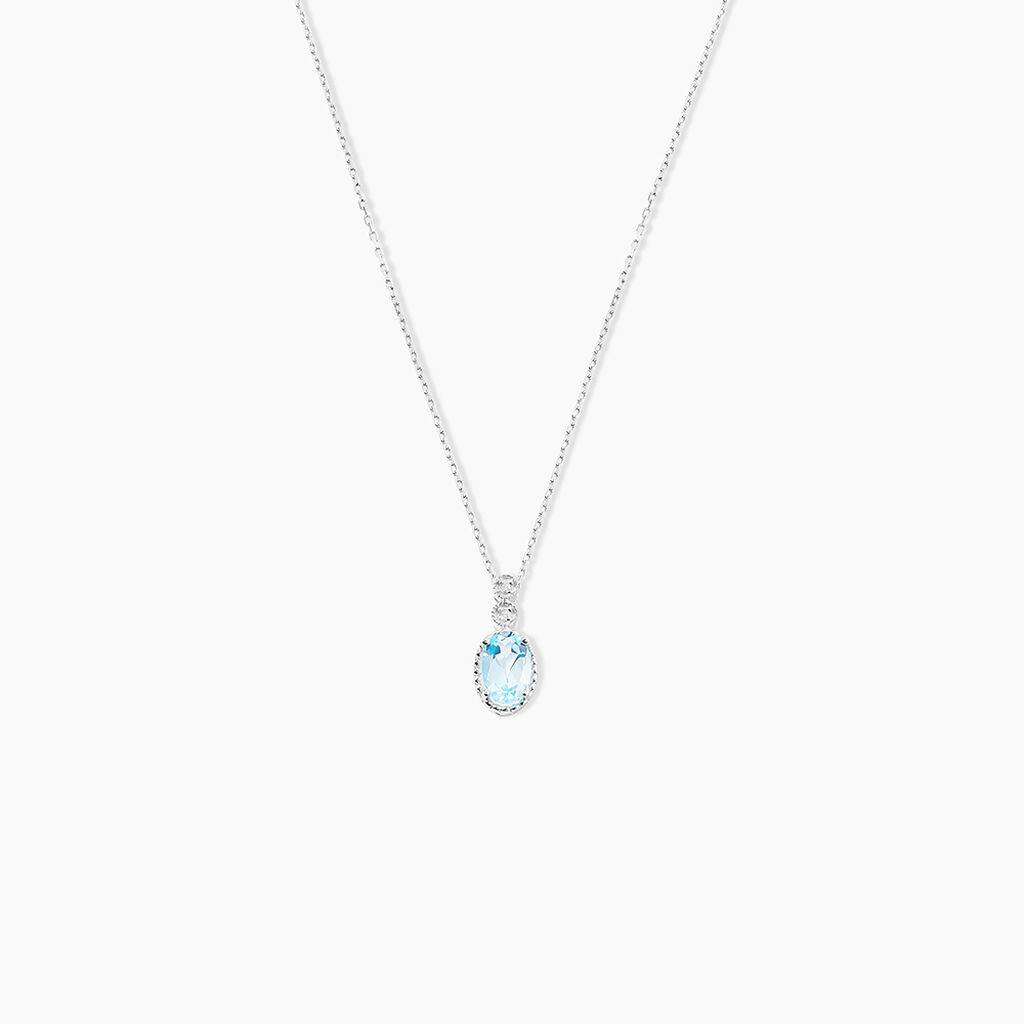 Collier Cyprille Or Blanc Topaze Et Oxyde De Zirconium - Colliers Femme | Histoire d’Or
