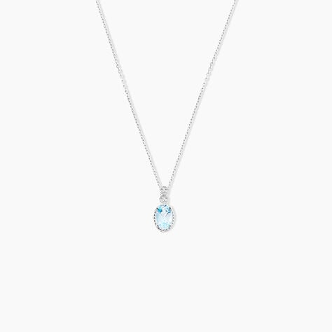 Collier Cyprille Or Blanc Topaze Et Oxyde De Zirconium - Colliers Femme | Histoire d’Or