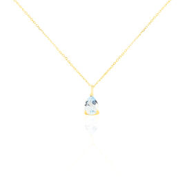 14k or jaune bleu ciel topaze brignolette et lapis lazuli Bar chaîne Collier 16/"