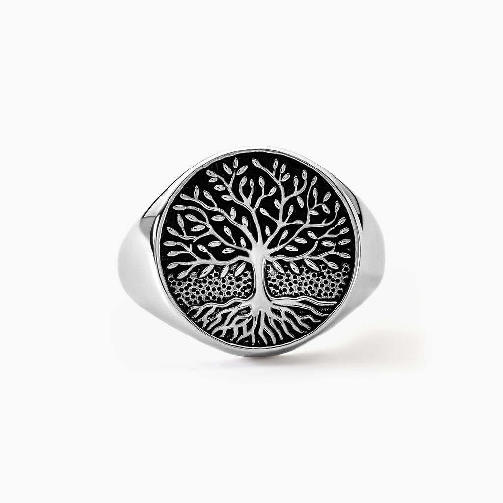 Bague Homme Acier Inox Arbre De Vie - Style Viking Punk - Taille 7-13 - Cadeau Masculin