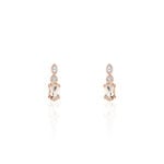 Boucles D'oreilles Puces Antonia Or Rose Morganite Et Diamant - Clous d'oreilles Femme | Histoire d&rsquo;Or